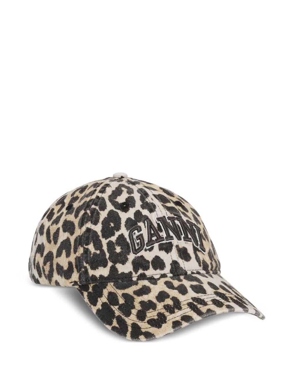 Ganni Leopard Canvas Cap