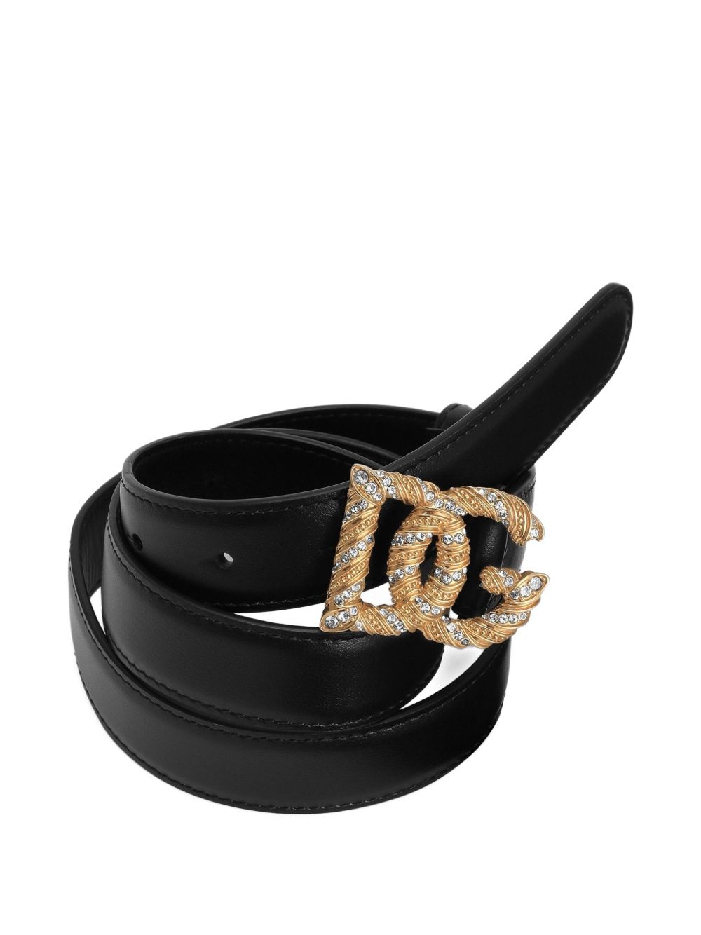 Dolce & Gabbana-leather belt with a gold-tone DG logo buckle