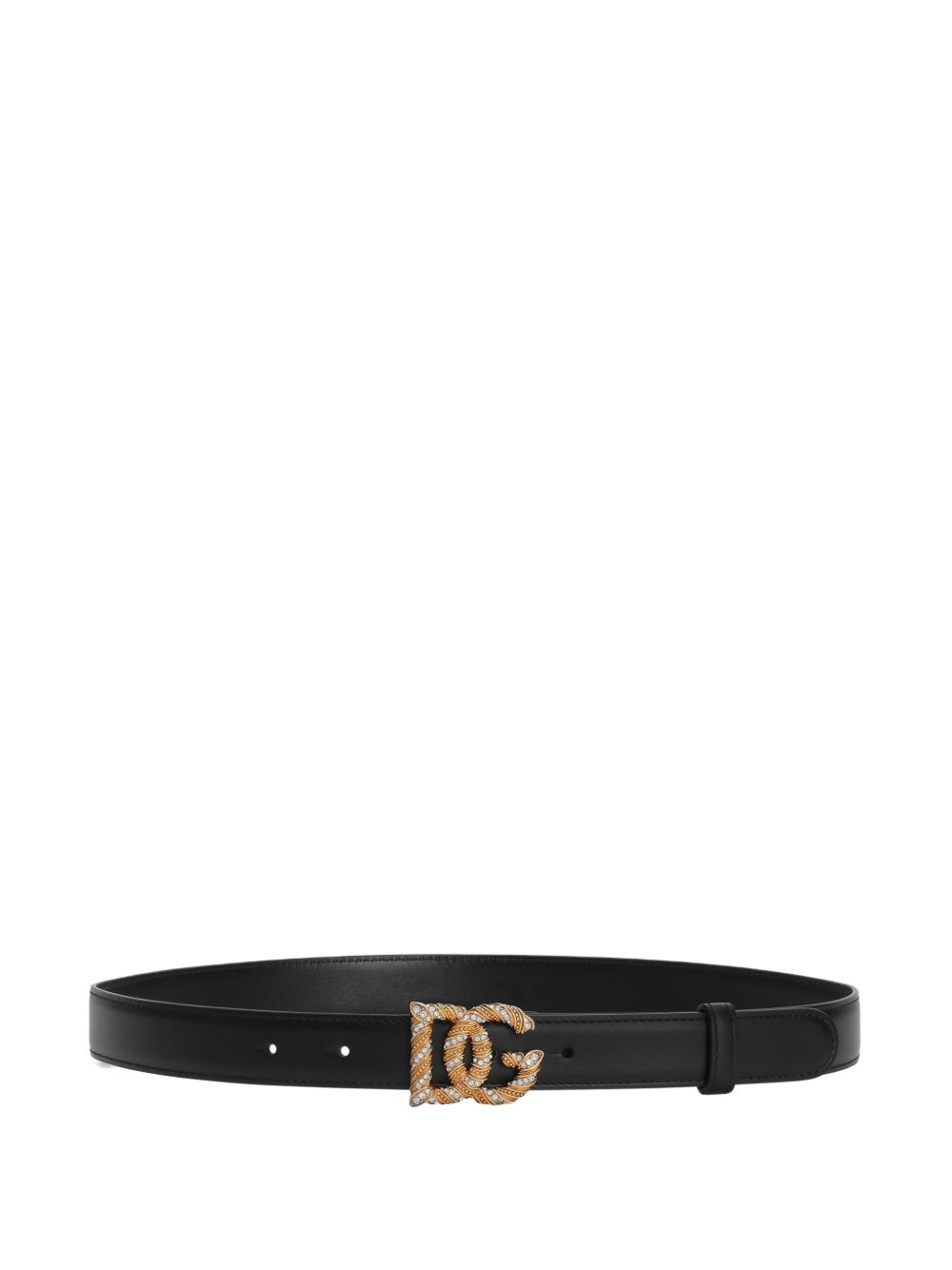 Dolce & Gabbana-leather belt with a gold-tone DG logo buckle