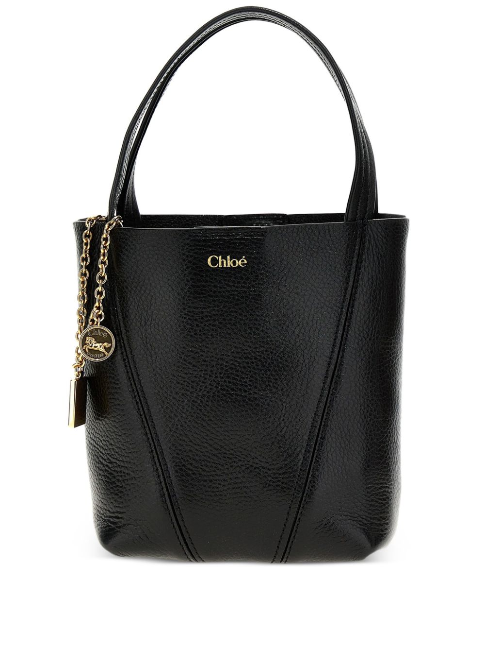 Chloé Spin Small Tote Bag In Grained Leather