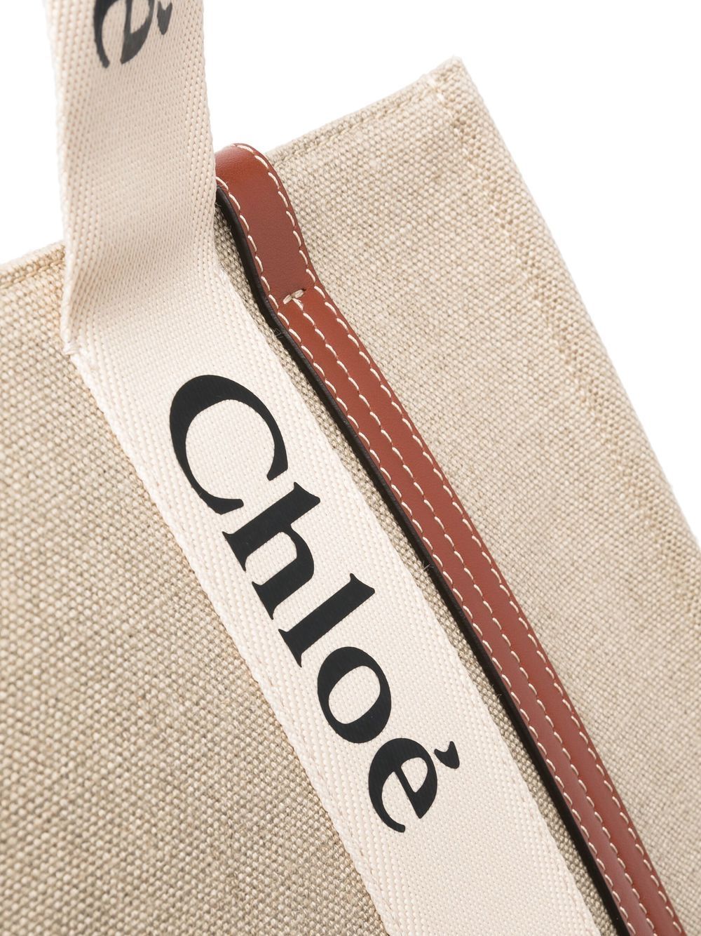 Chloé Woody Linen Tote Bag