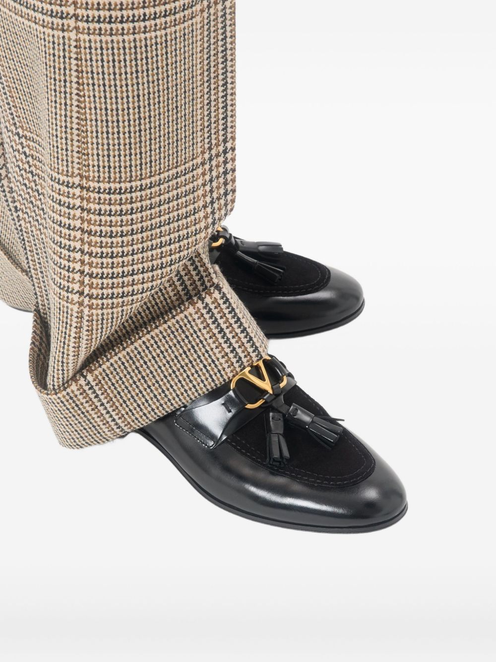 حذاء فالنتينو جارافاني Vaniteux من جلد العجل والجلد المدبوغ بدون كعب