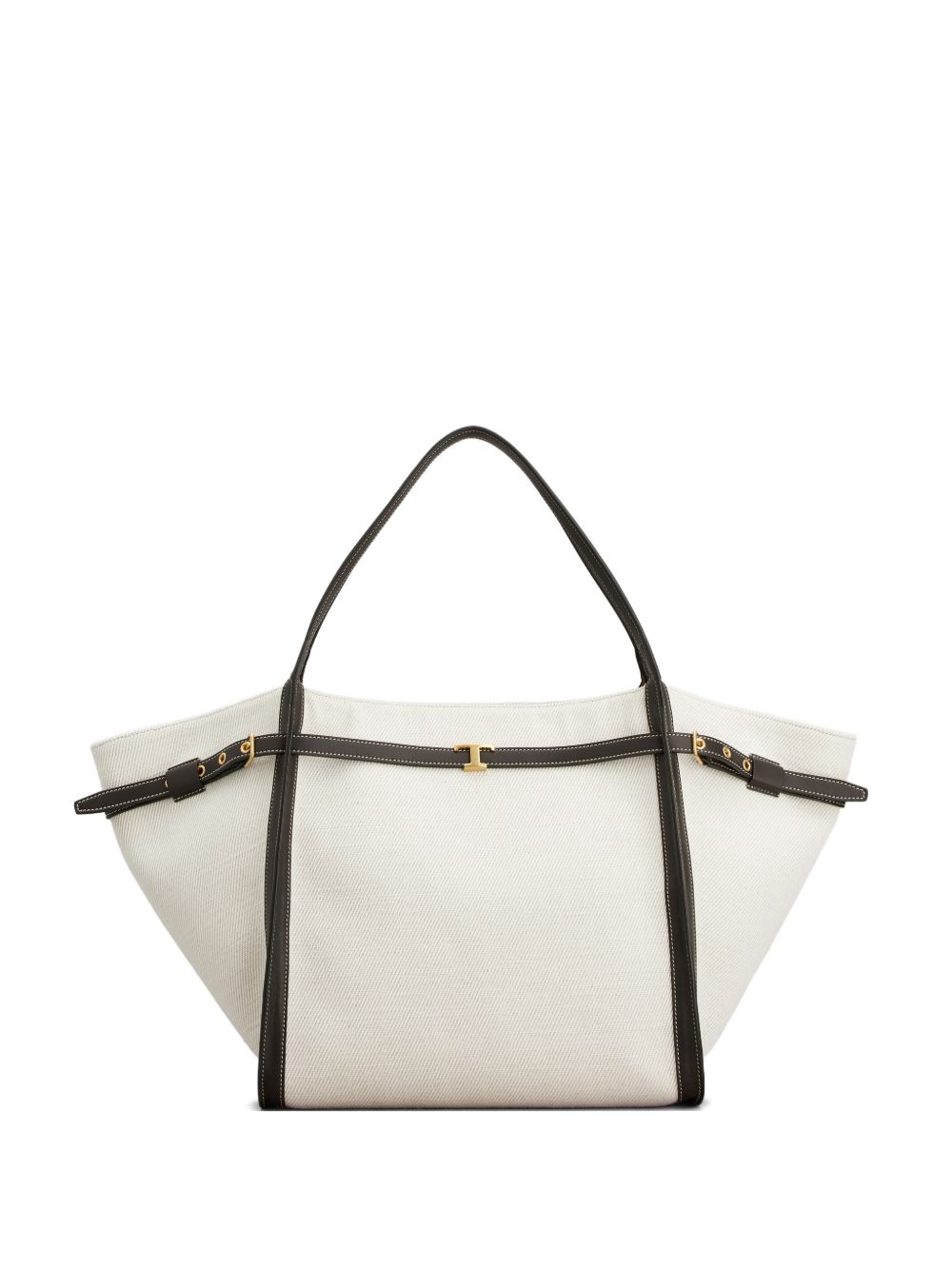 Tod'S Shopping Bag In Canvas And Leather Medium