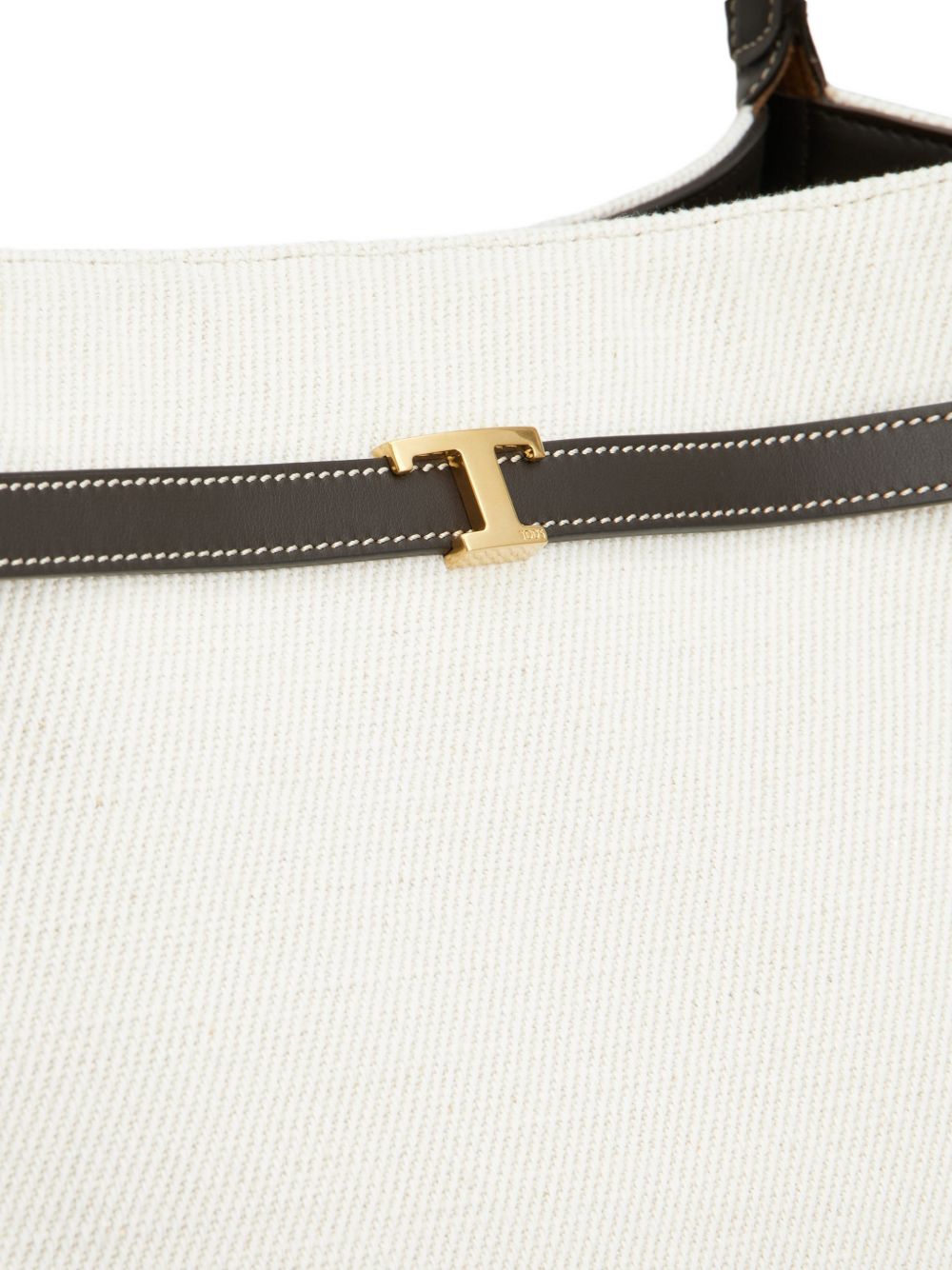 Tod'S Shopping Bag In Canvas And Leather Medium