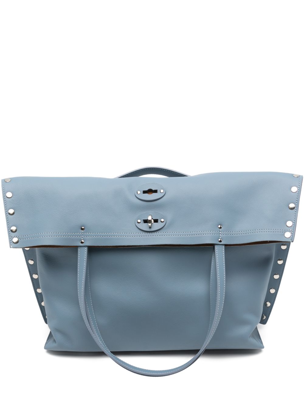 Zanellato A'Spasso® Medium Bag In Smooth Blue Zelante Leather