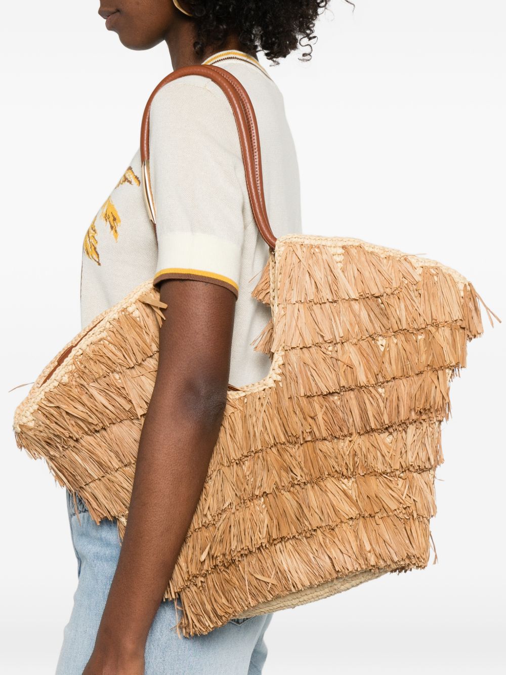 Zimmermann Goldentime Medium Fringe Tote