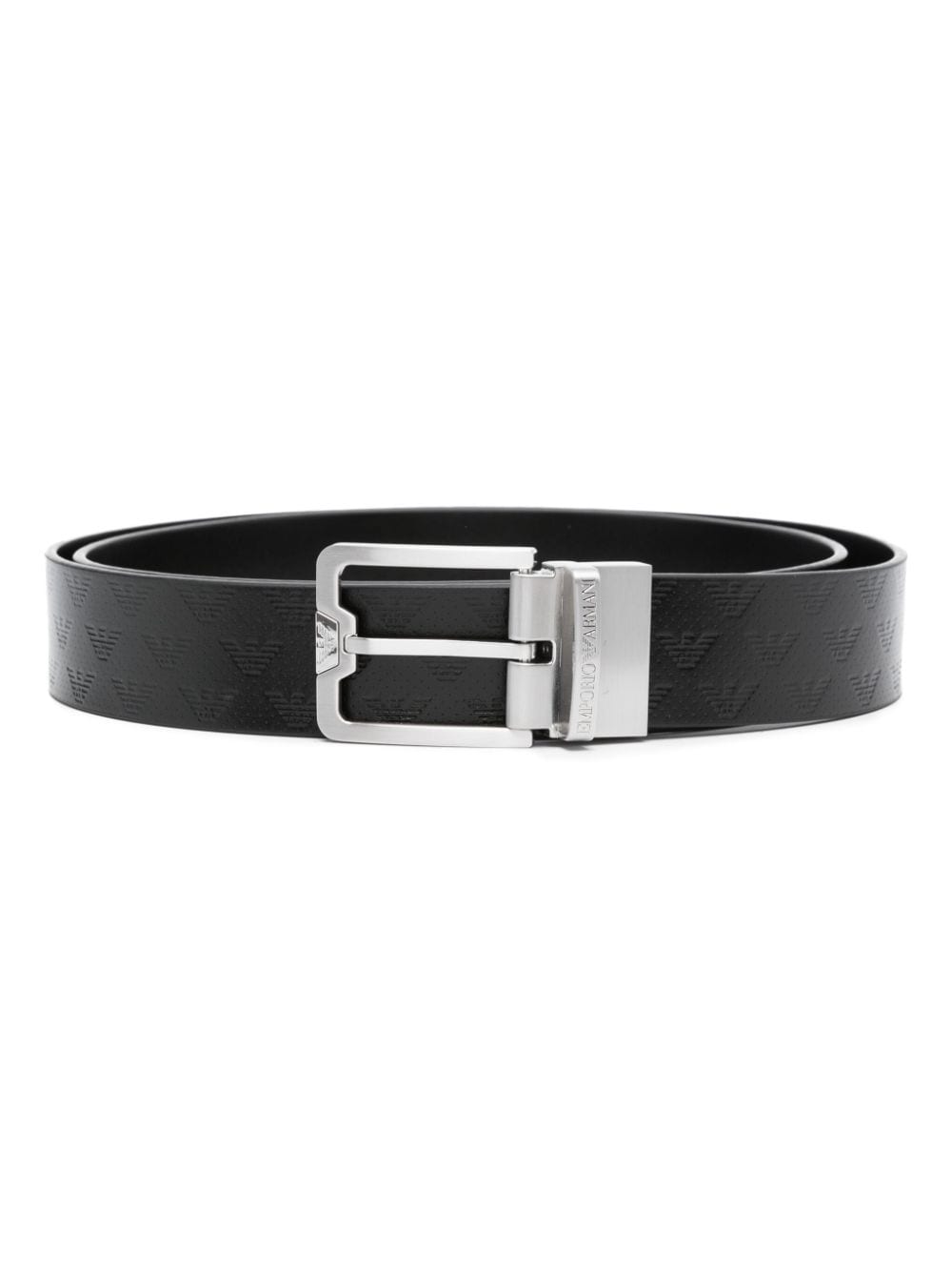 Emporio Armani Exclusive Reversible Leather Belt With All-Over Monogram