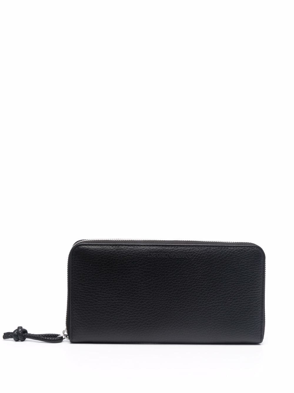 Emporio Armani Tumbled Leather Wallet With Wrap-Around Zip