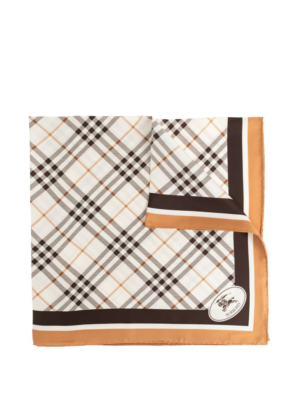Burberry Check Knight Stamp Silk Scarf