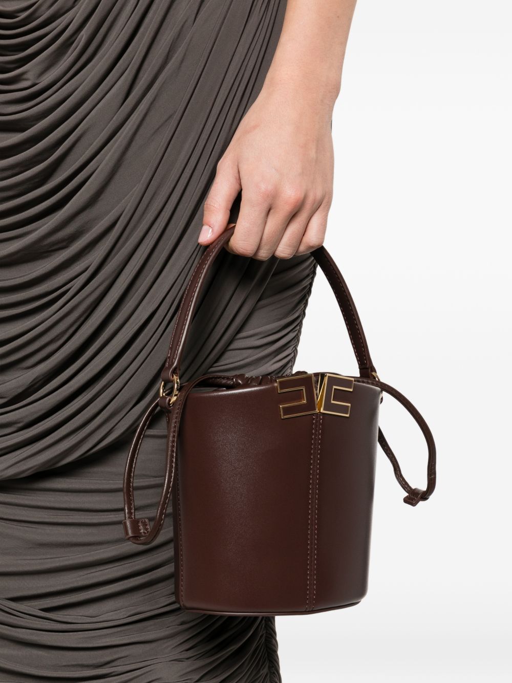 Elisabetta Franchi Bucket Bag With Logo Detail