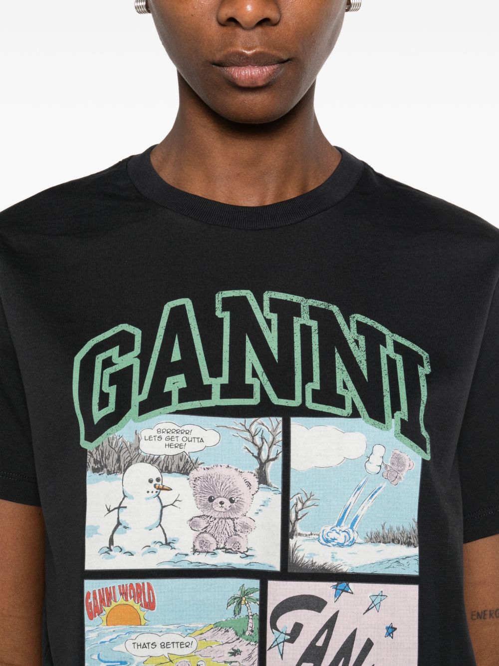 GANNI T-shirts and Polos Black