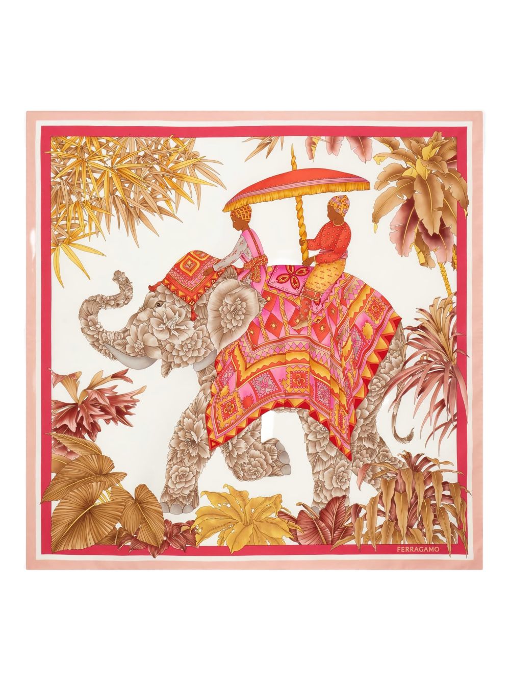 Ferragamo Silk Scarf With Indian Print