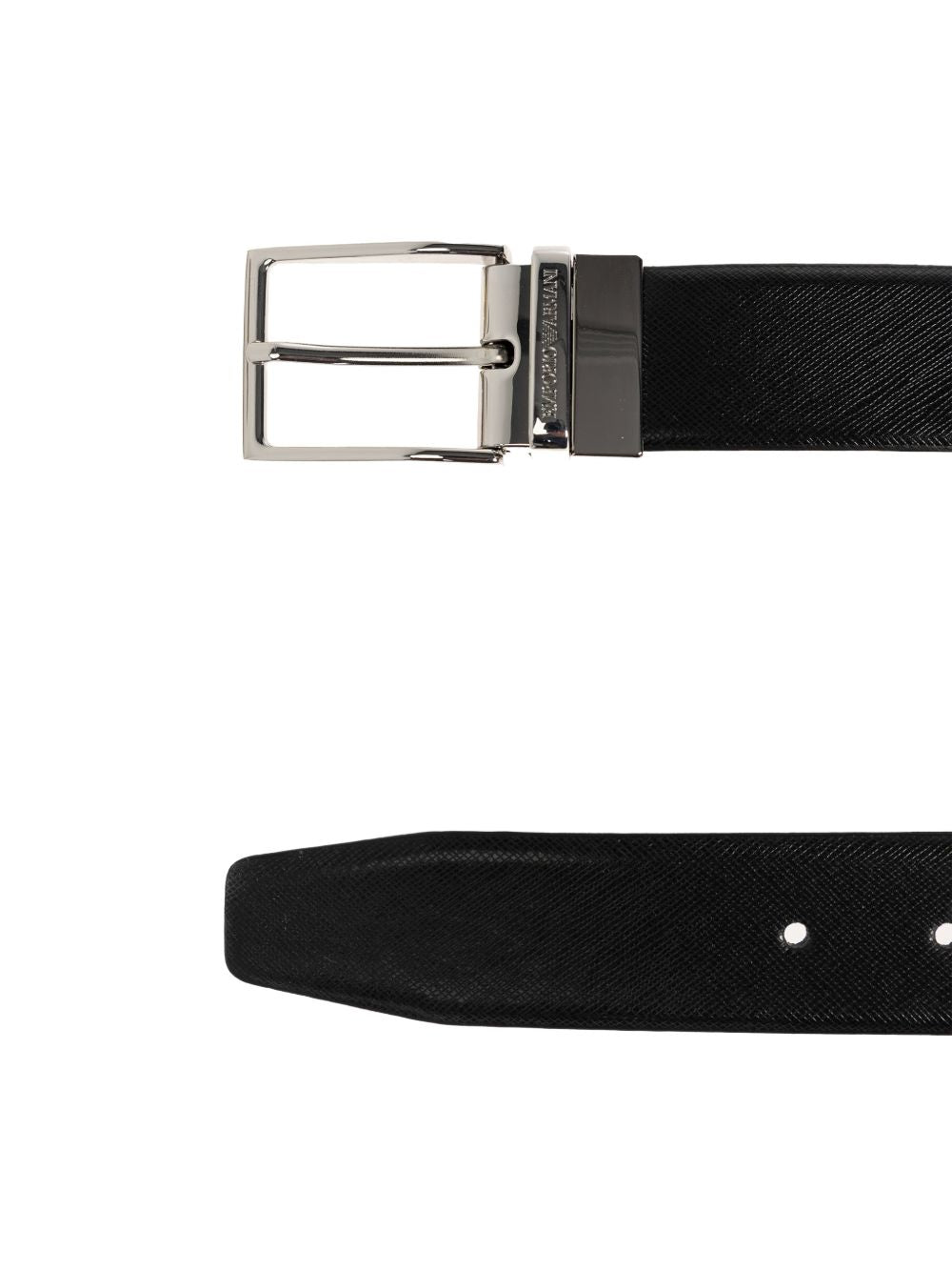 Emporio Armani Exclusive Reversible Saffiano Leather Belt