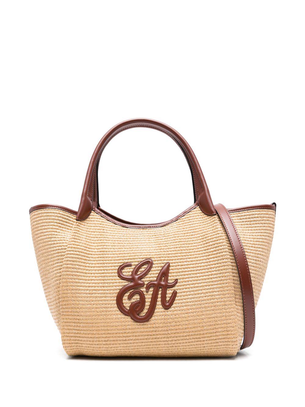 Emporio Armani Woven Straw Medium Shopper Bag