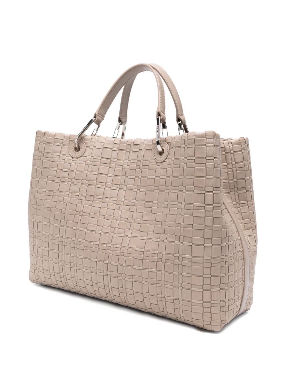 Emporio Armani Myea Medium Shopper Bag In Woven Nylon