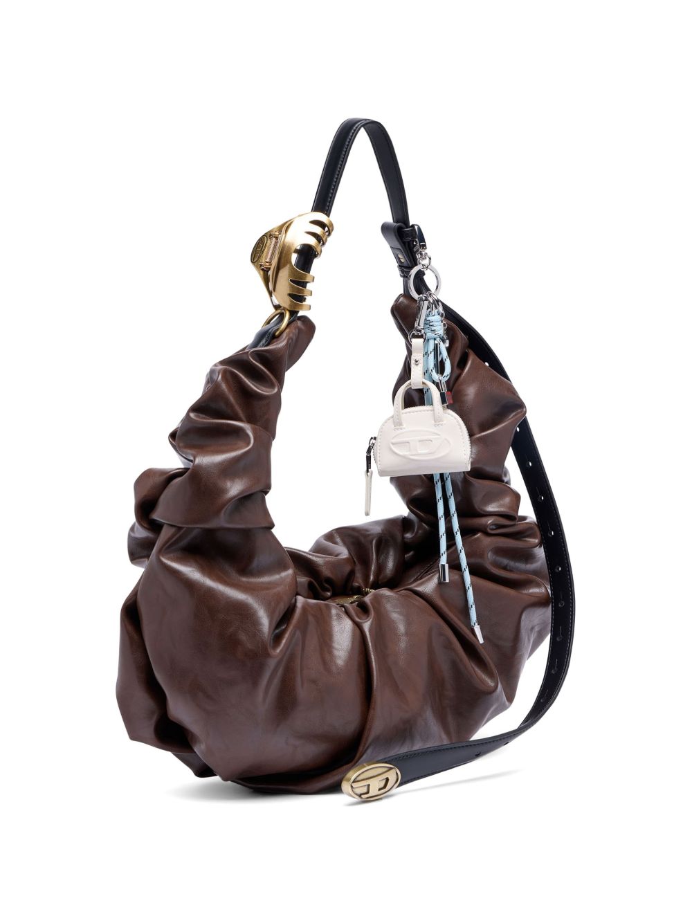 Diesel Grab-D L-Large Scrunched Shiny Pu Hobo Bag