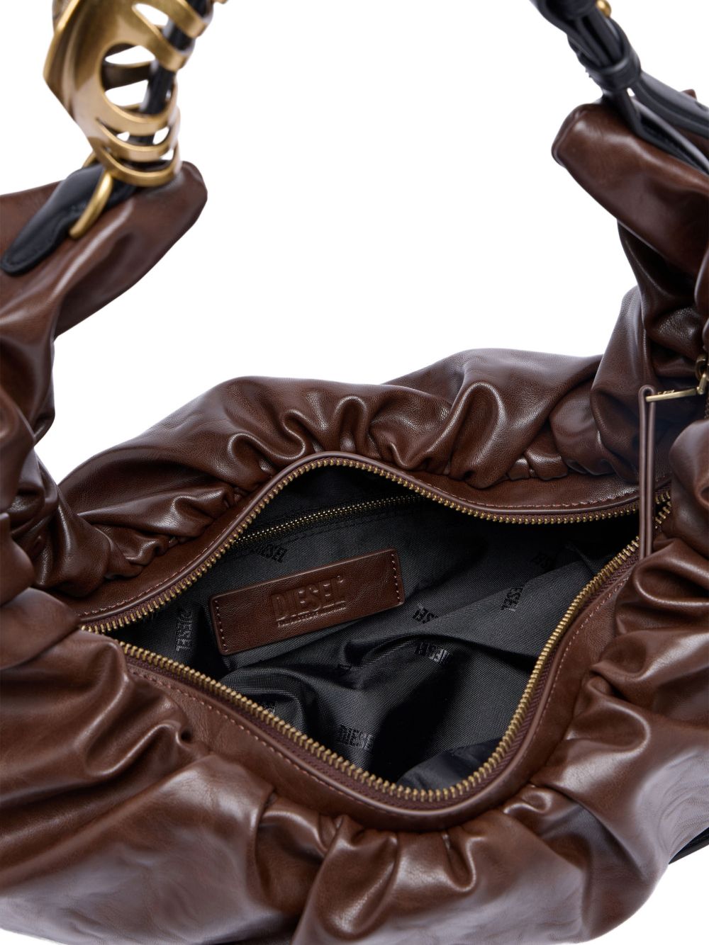 Diesel Grab-D L-Large Scrunched Shiny Pu Hobo Bag