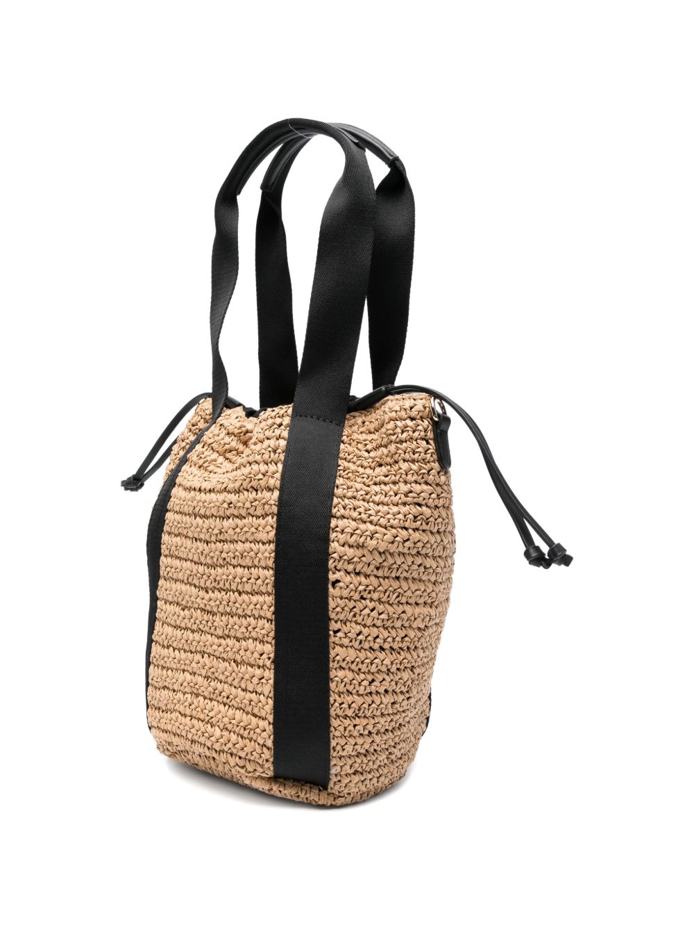 Ermanno Firenze Raffia Tote Bag With Embroidered Logo