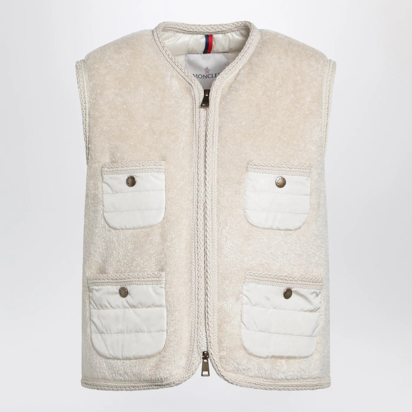 Moncler Mimosa gilet in teddy-effect fleece