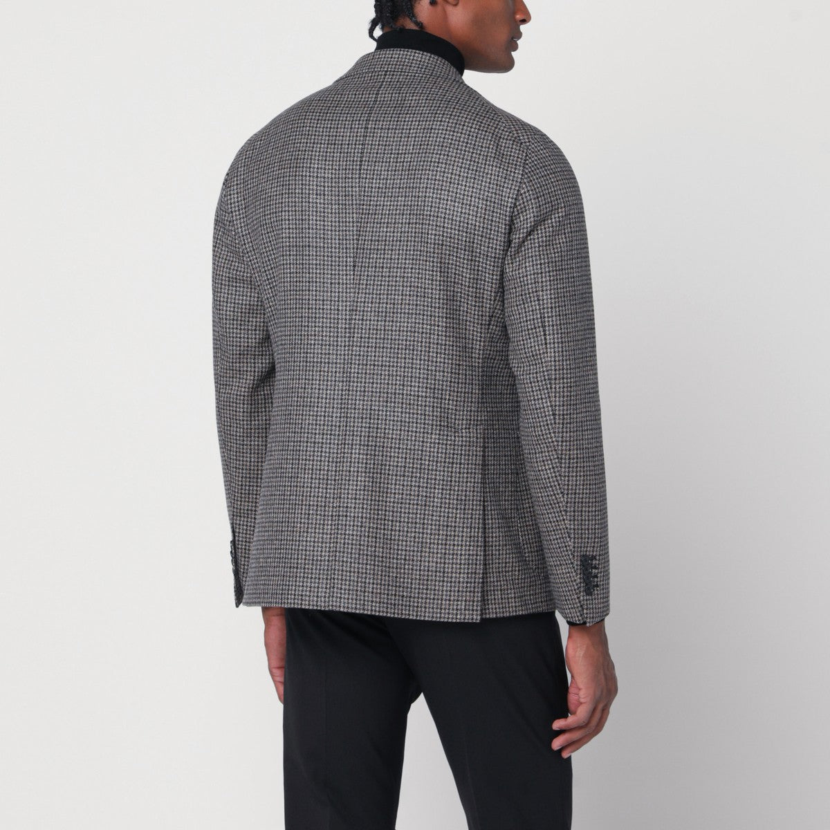 Tagliatore Tagliatore Beige/grey houndstooth jacket