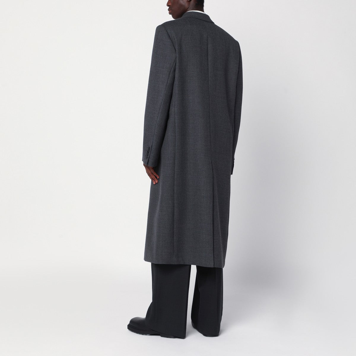 Dries Van Noten Dries Van Noten Grey double-breasted wool coat