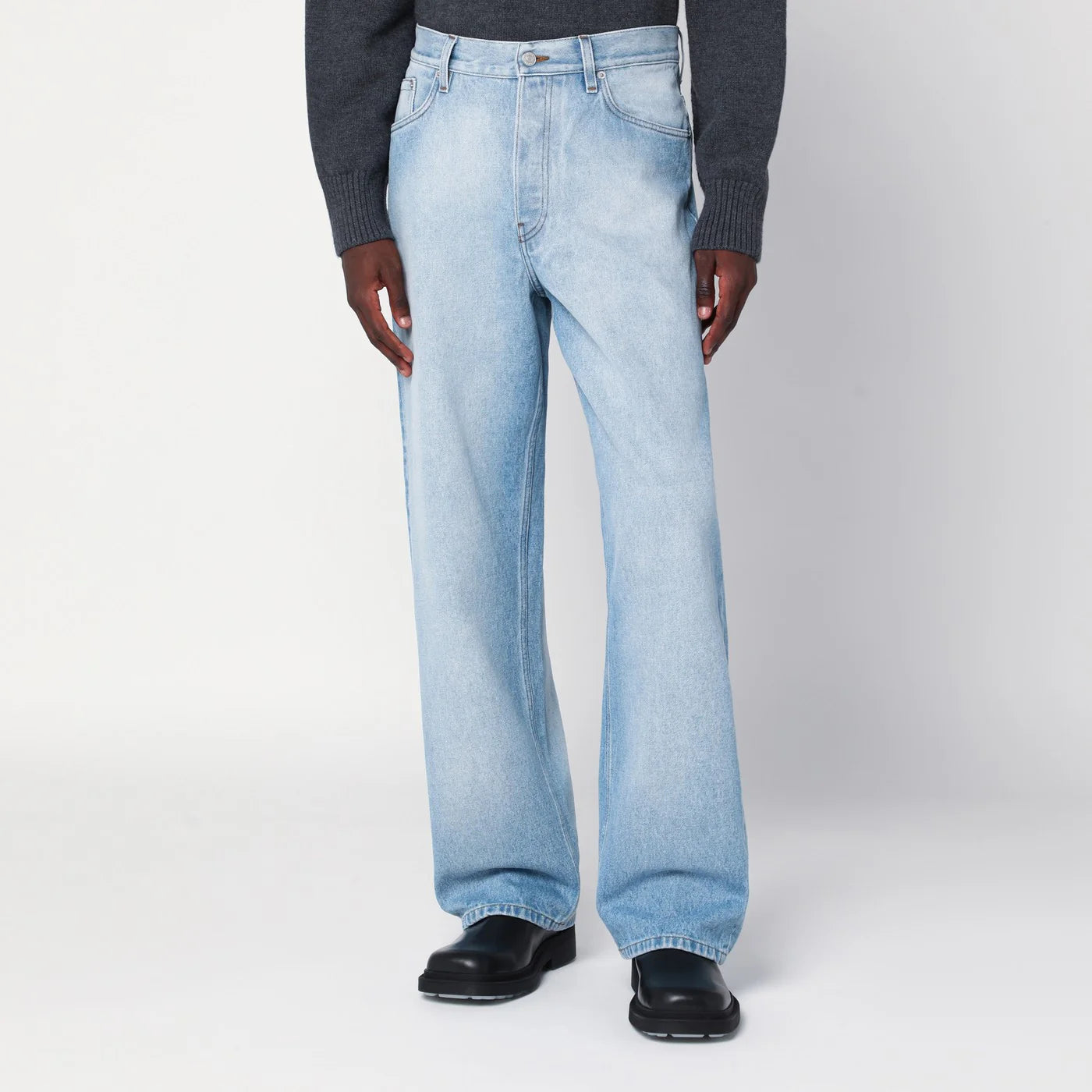 Dries Van Noten Light blue faded jeans