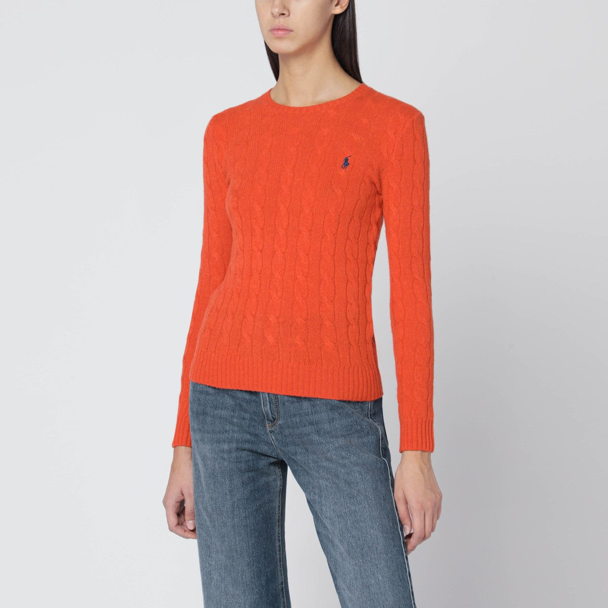 Polo Ralph Lauren Polo Ralph Lauren Orange cable-knit sweater in wool and cashmere