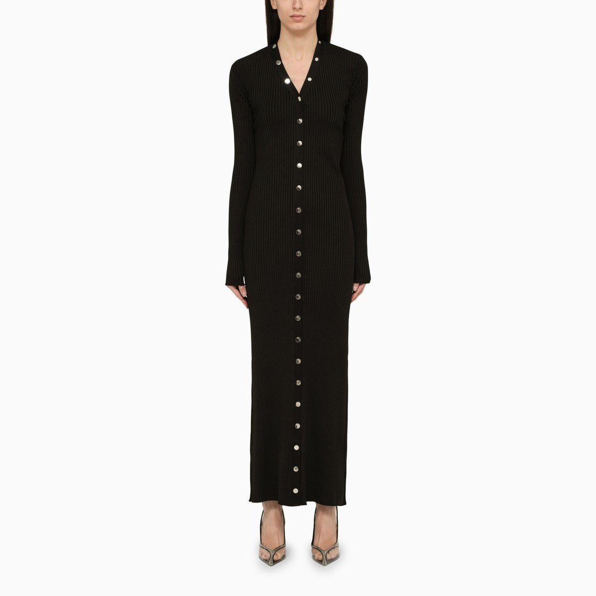 The Attico The Attico Black viscose long cardigan