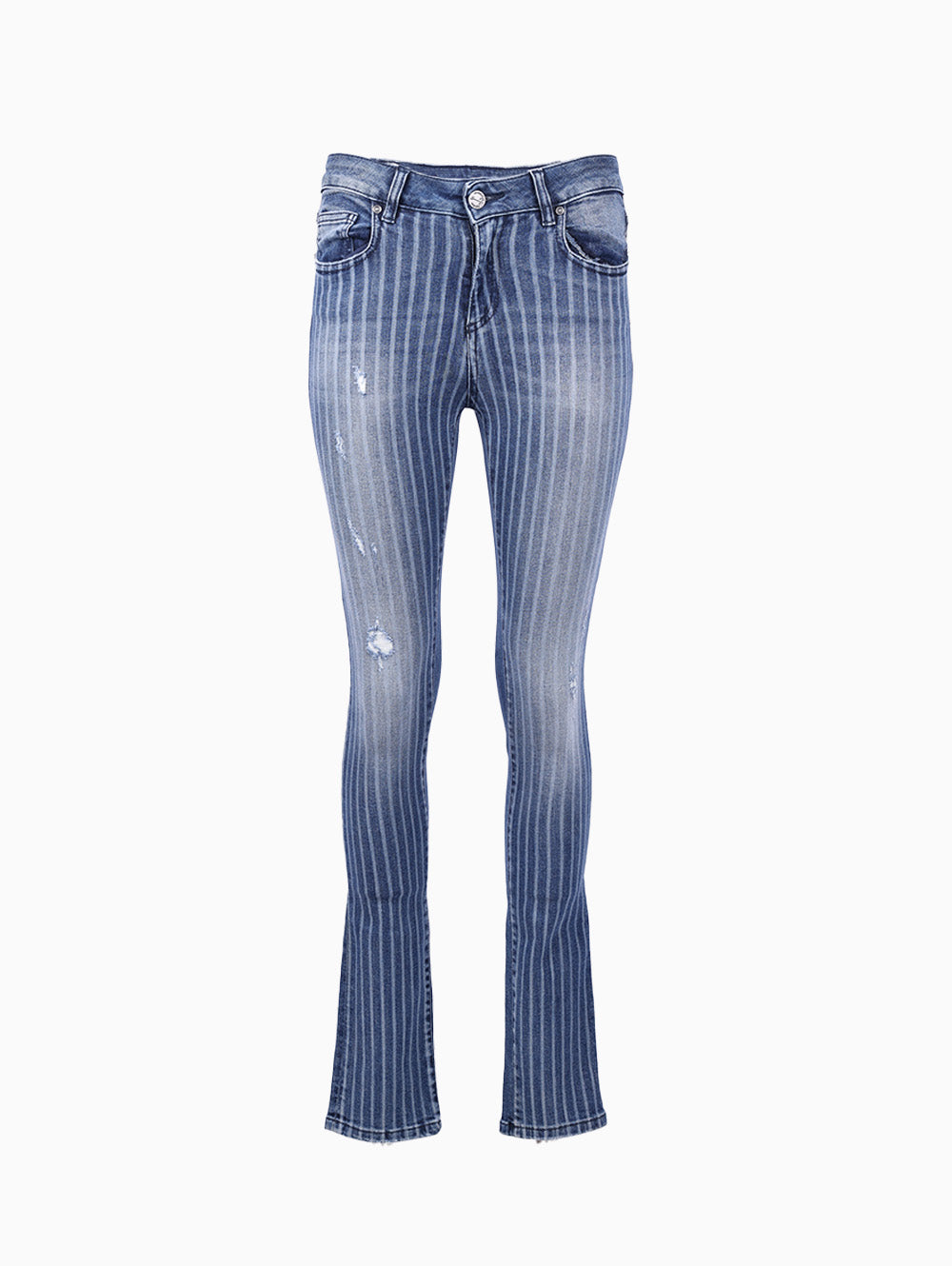 Striped Flared Jeans for Women | Distressed Denim
