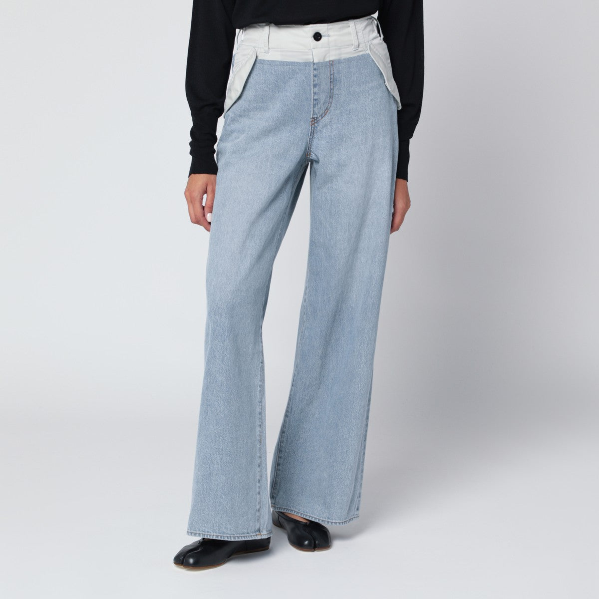 Sacai Sacai Blue/light grey two-tone jeans