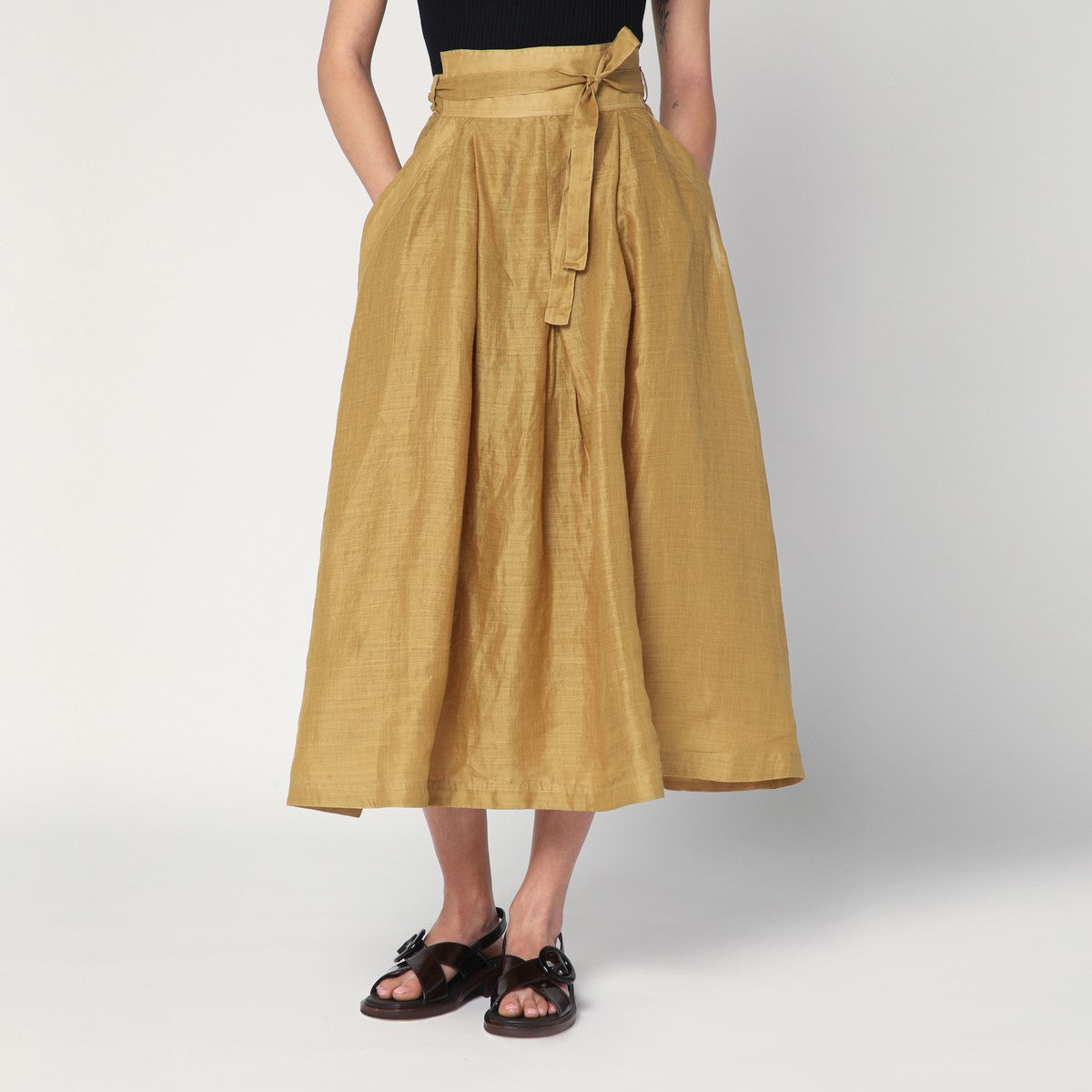 MKDT Studio MKDT Studio Nova pleated skirt in ramie