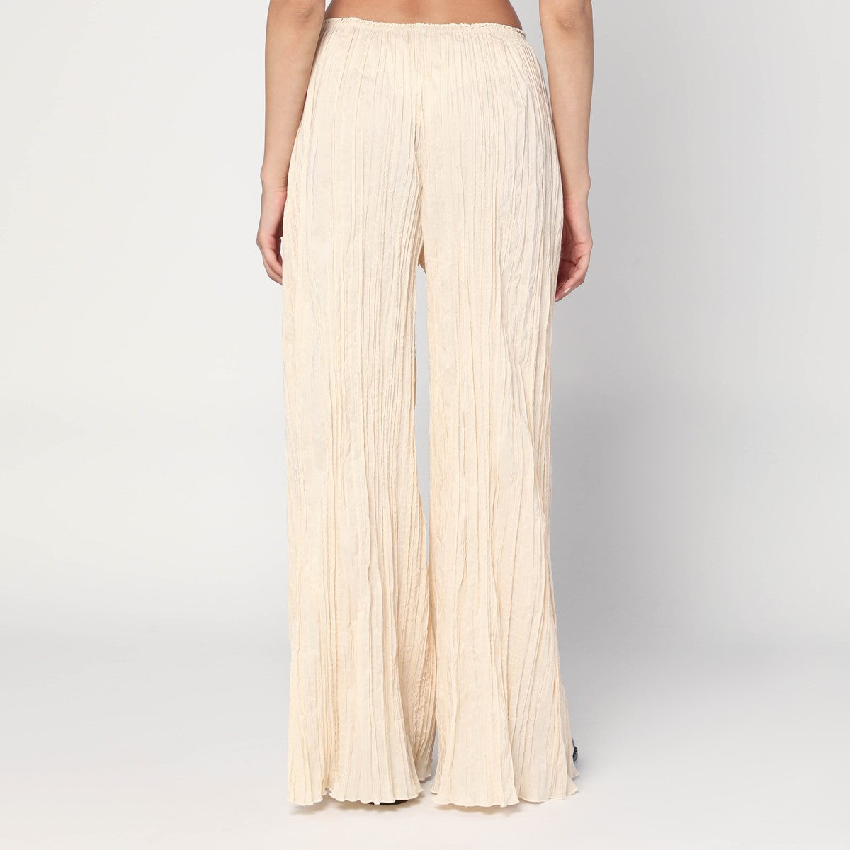 MKDT Studio MKDT Studio Pinola-atelier pleated fabric ivory trousers