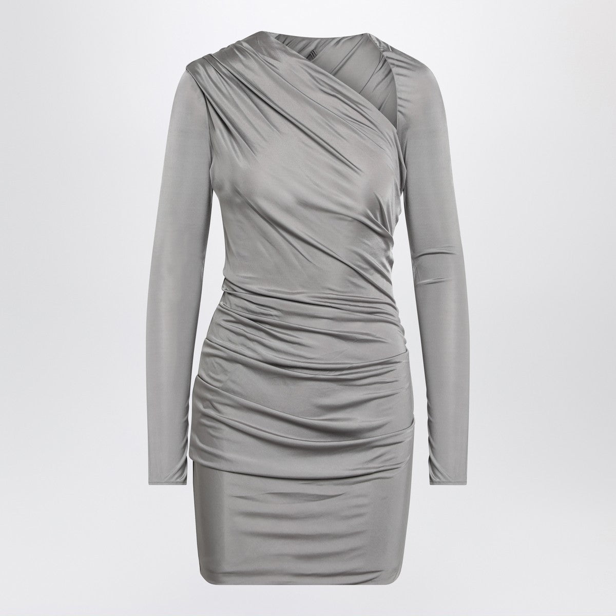The Attico The Attico Draped grey mini dress