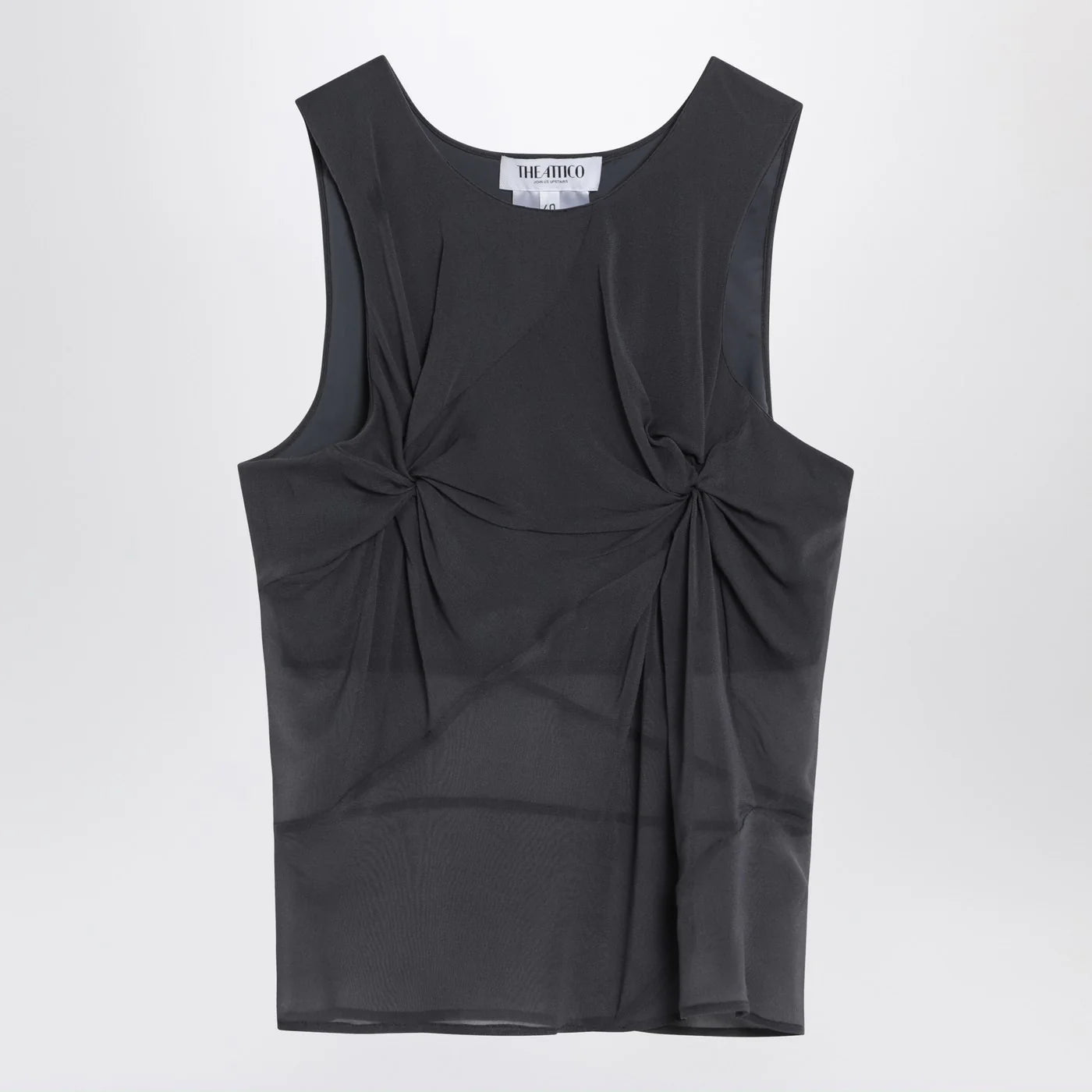 The Attico Gray silk tank top