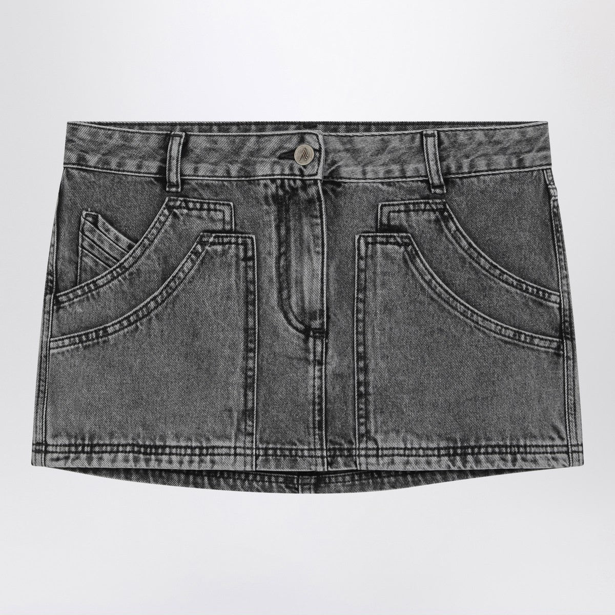 The Attico The Attico Black denim mini skirt