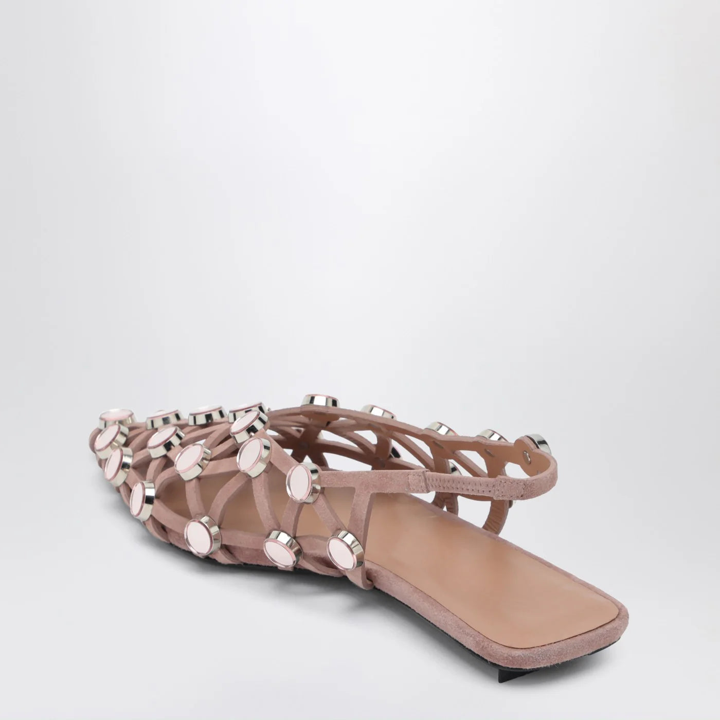 The Attico Mud coloured Grid ballerina