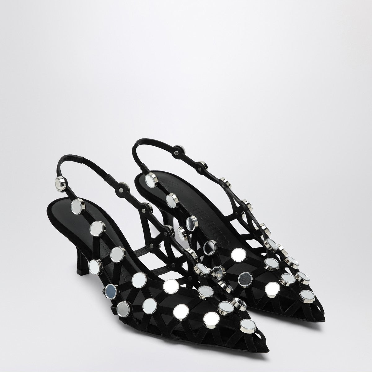 The Attico The Attico Black Grid Slingback
