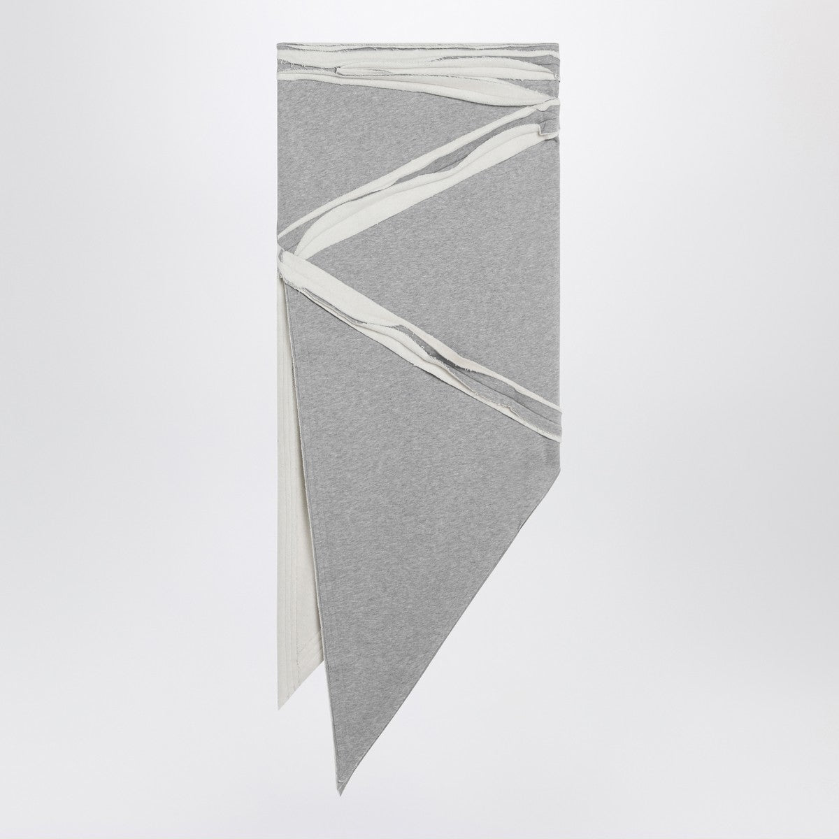 The Attico The Attico Asymmetric grey mélange cotton skirt