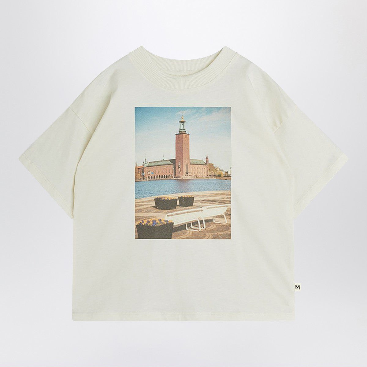 Mini Rodini Mini Rodini white T-shirt with municipal print