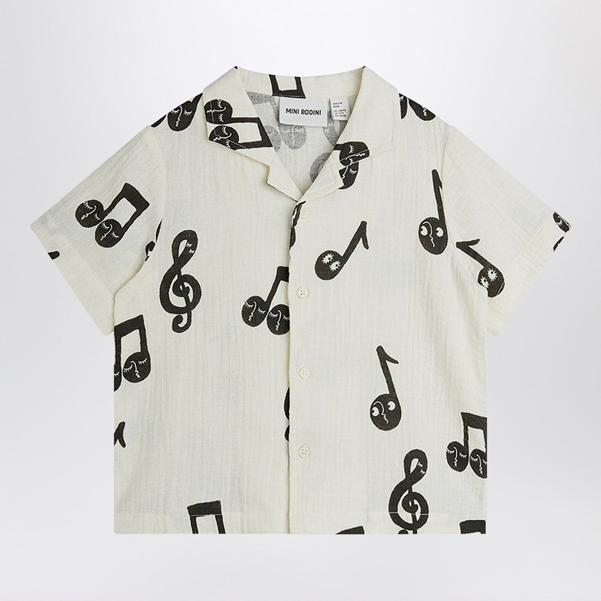 Mini Rodini Mini Rodini White shirt with musical notes