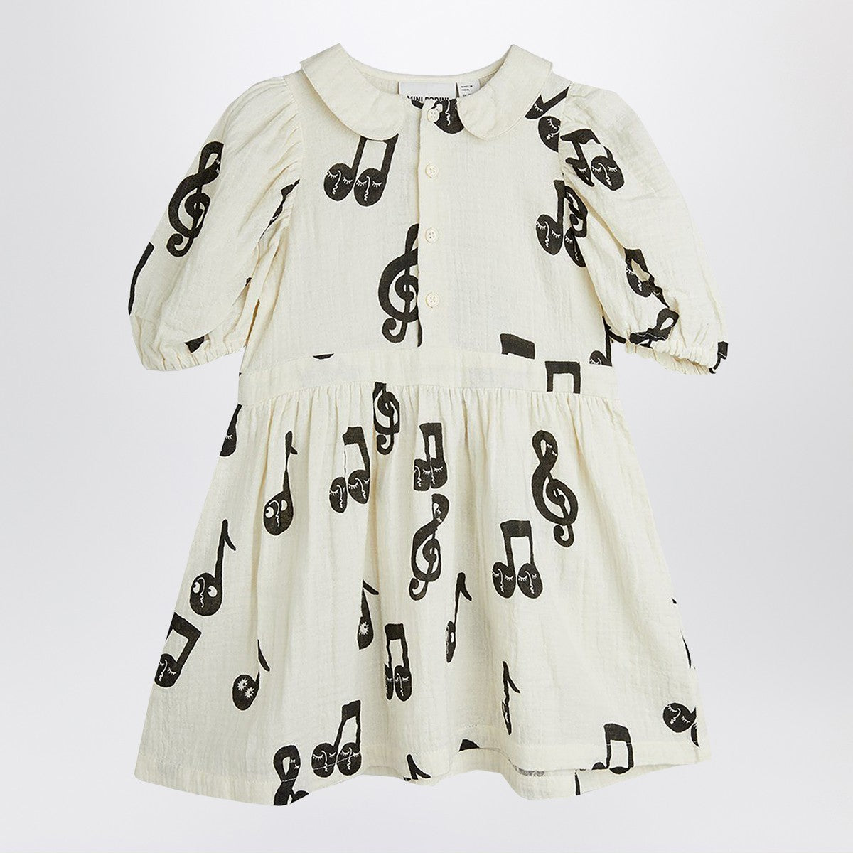 Mini Rodini Mini Rodini White dress with musical notes