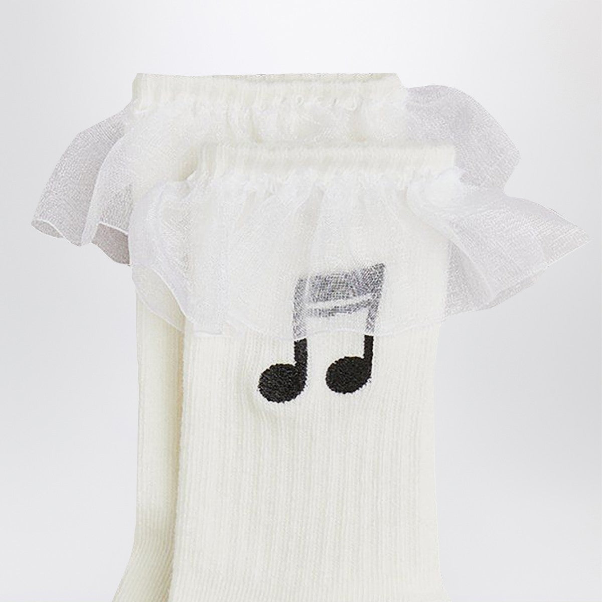 Mini Rodini Mini Rodini White socks with musical note