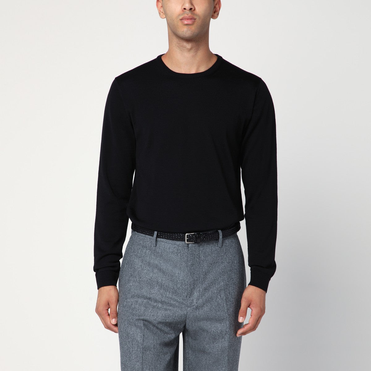 Roberto Collina Roberto Collina Black crew neck wool sweater