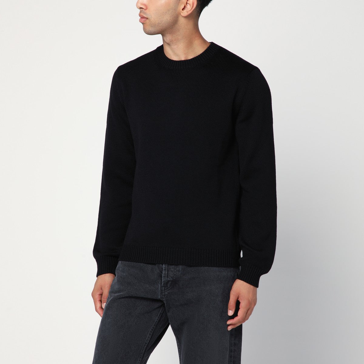 Roberto Collina Roberto Collina Black crew neck wool sweater