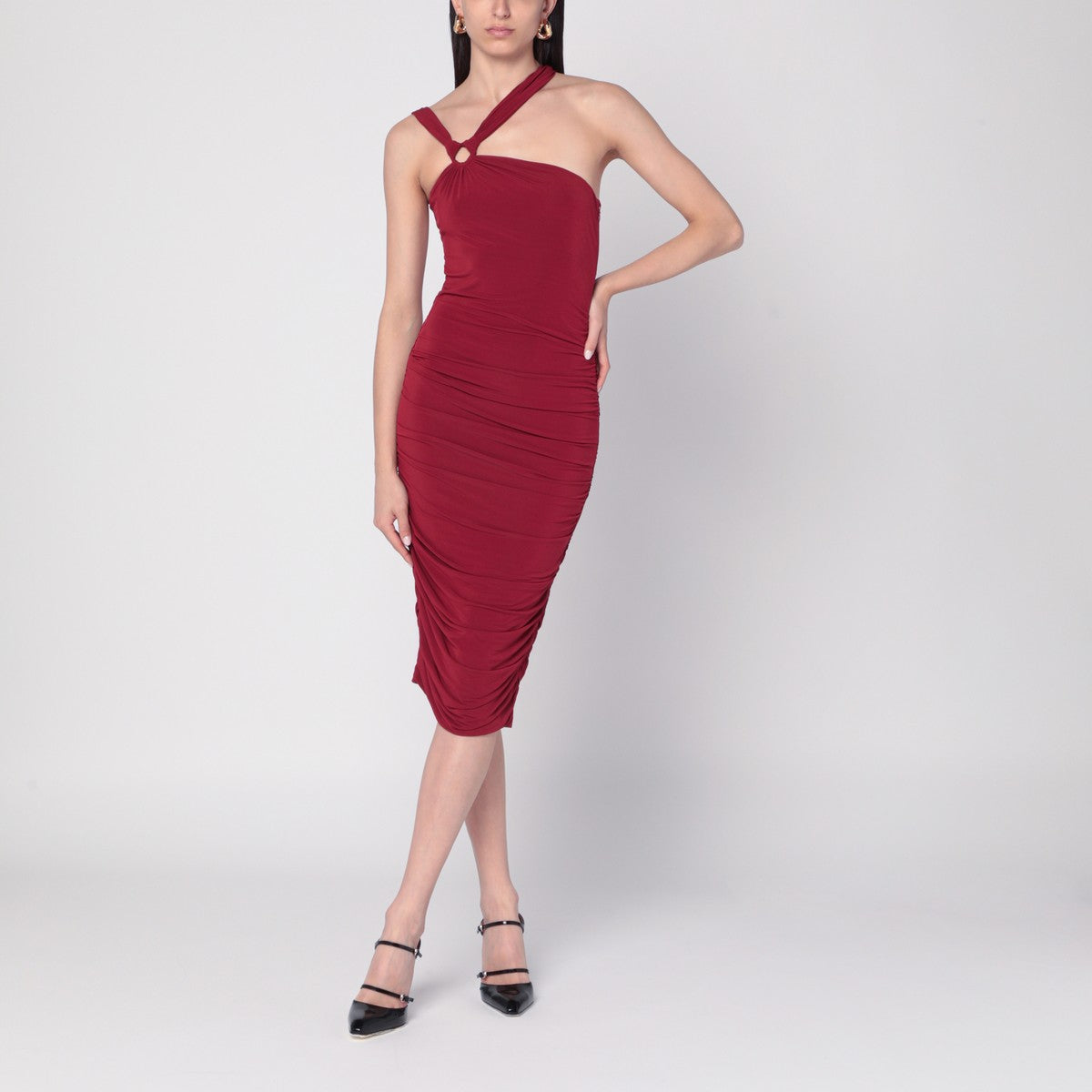 Isabel Marant ISABEL MARANT One-shoulder Ethel dress in light burgundy