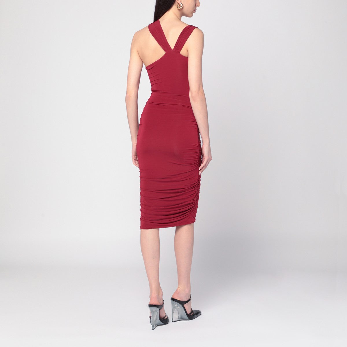 Isabel Marant ISABEL MARANT One-shoulder Ethel dress in light burgundy