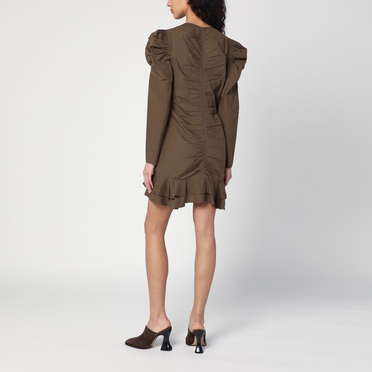 ISABEL MARANT Étoile ISABEL MARANT Étoile Briali mini dress with green khaki zip