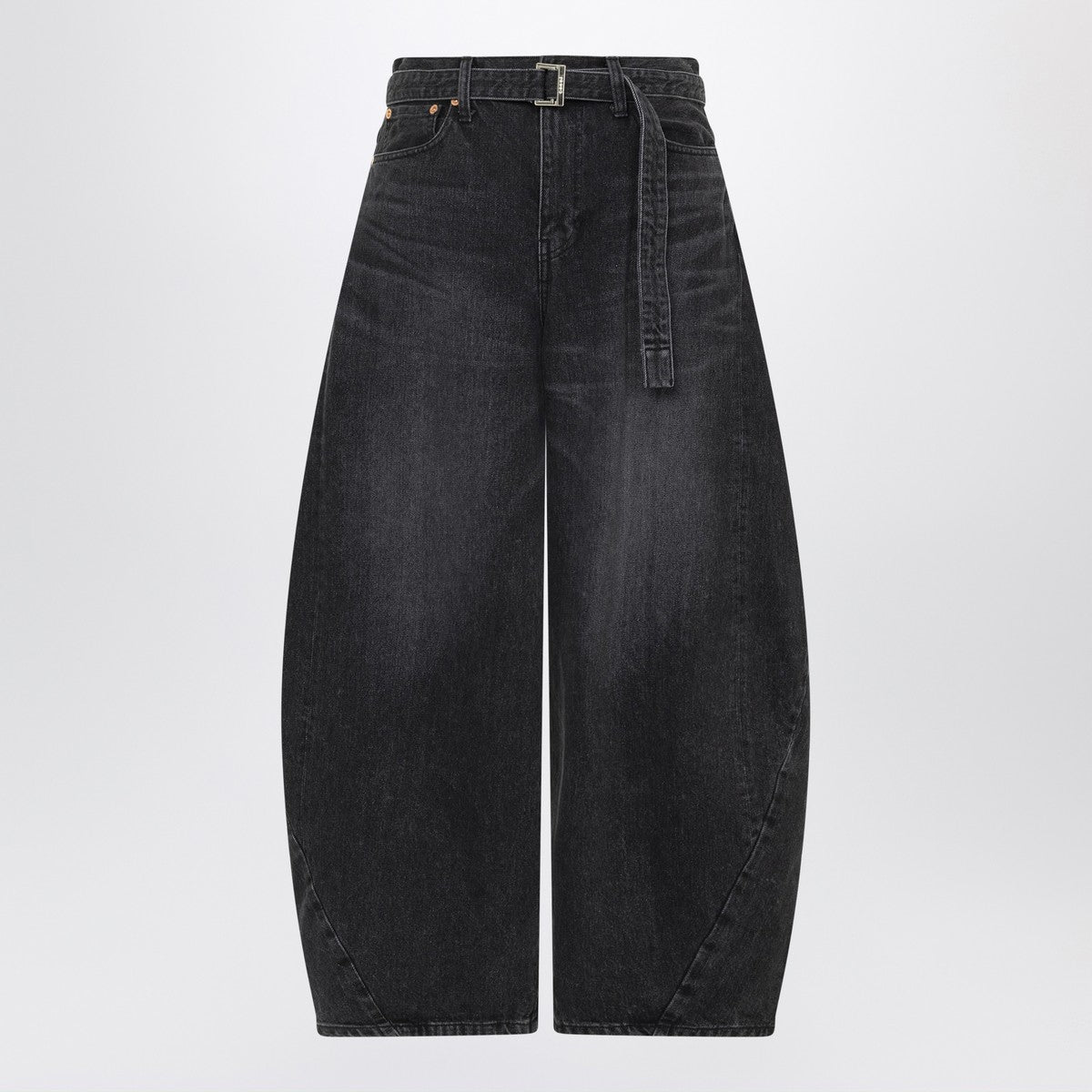 Sacai Black wide-leg denim trousers