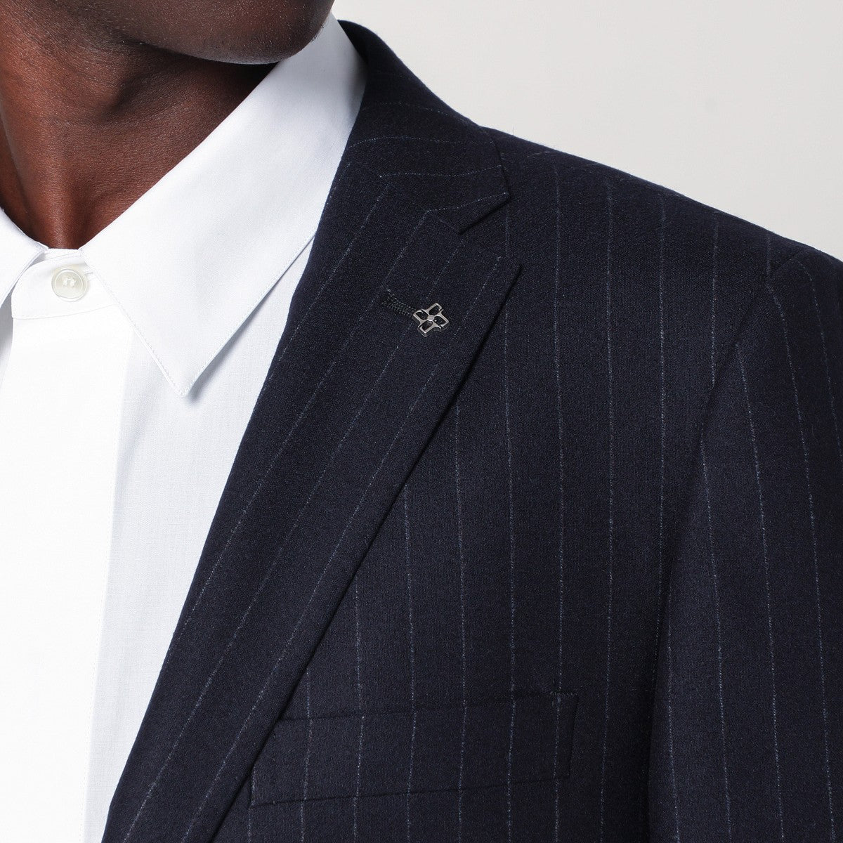 Tagliatore Tagliatore Blue pinstriped single-breasted wool suit