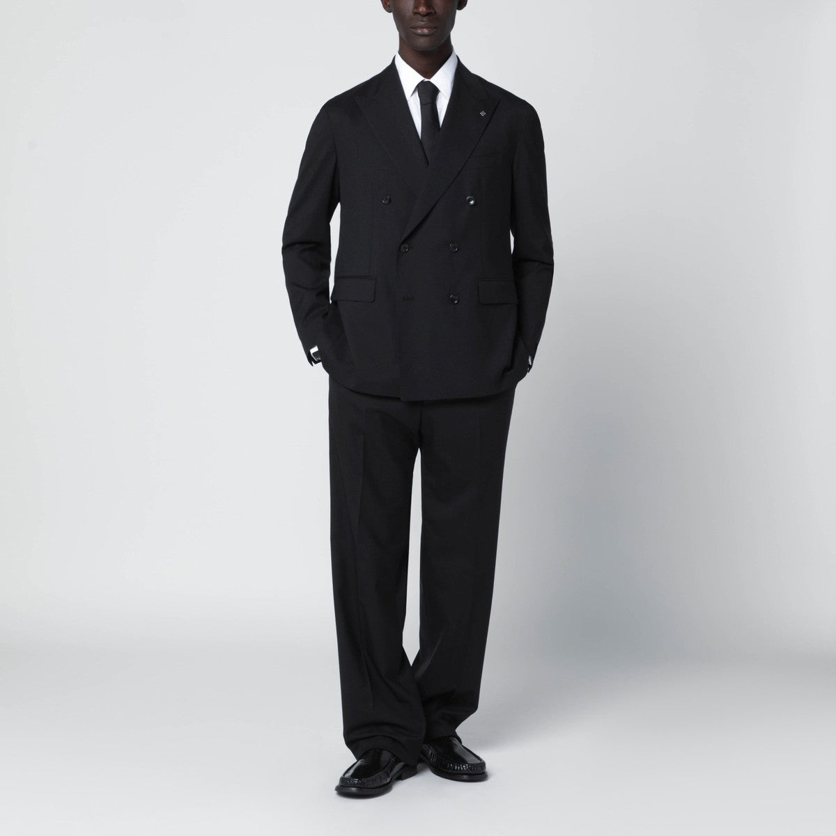 Tagliatore Tagliatore Black double-breasted suit in wool blend